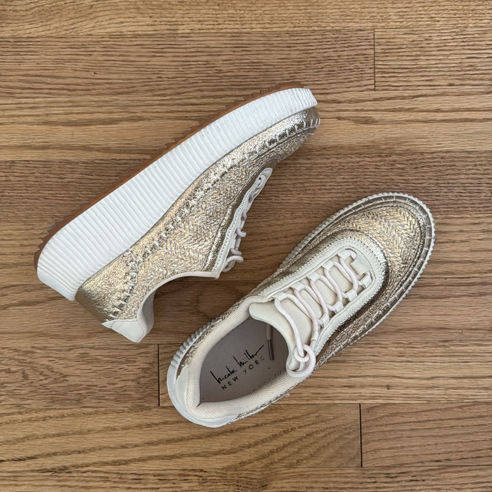 Nicole Miller Women's Gold Sneakers